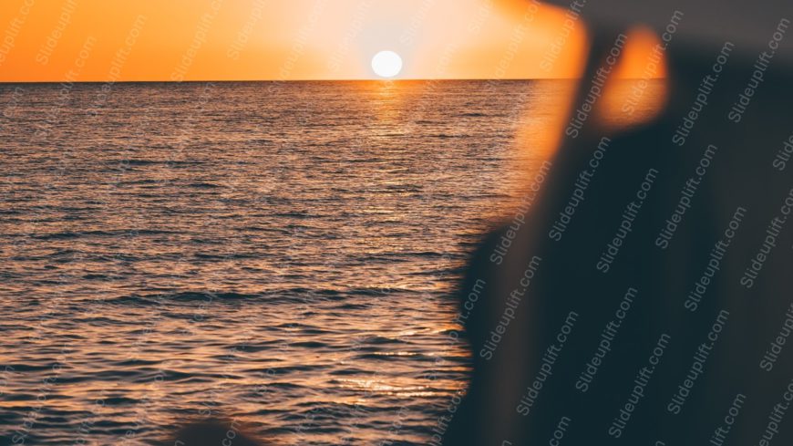 Golden Sunset Ocean Waves Background Image