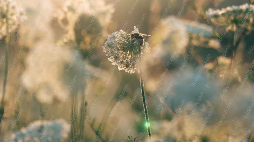 Golden Hour Queen Anne_S Lace Background Image