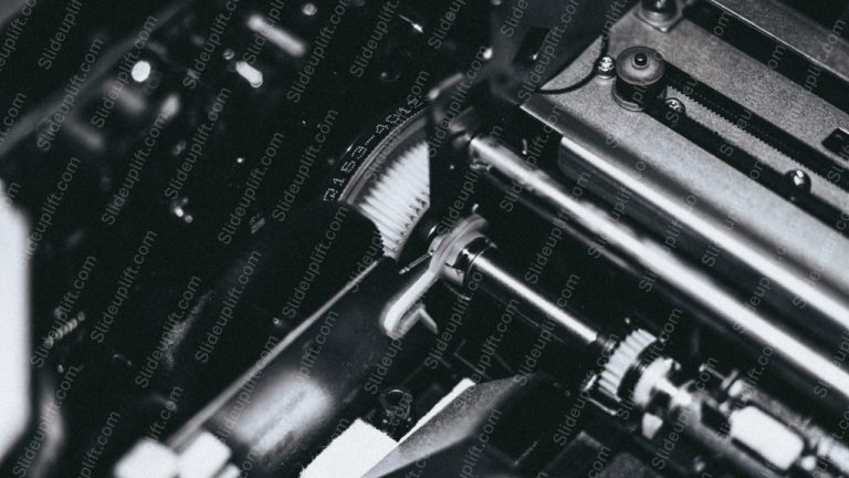 Monochrome Typewriter Mechanism Background Image & Google Slides Theme