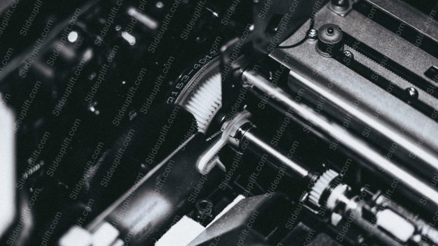 Monochrome Typewriter Mechanism Background Image