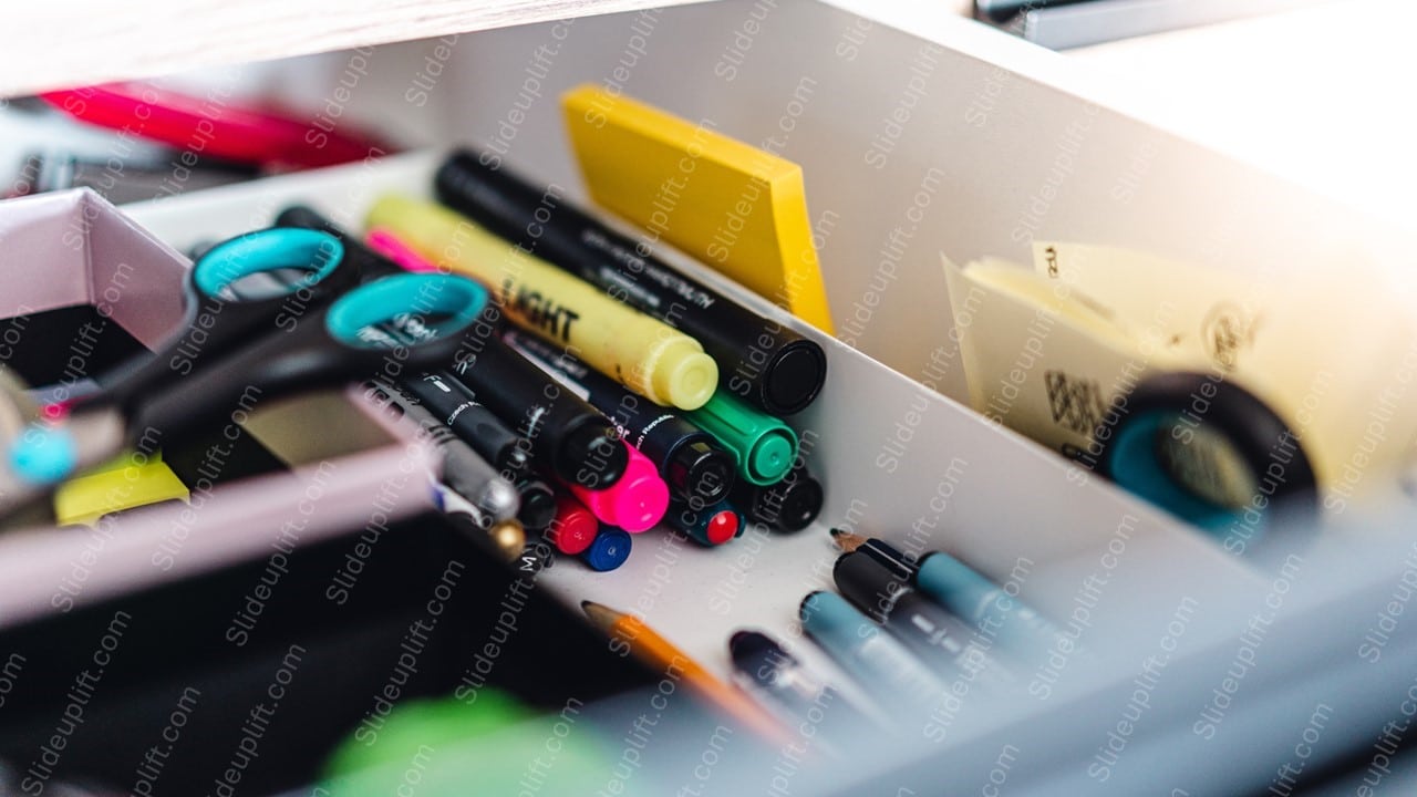 Multicolour Stationery Drawer Background Image