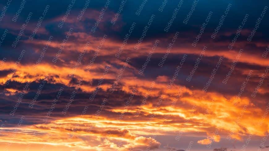 Orange Blue Clouds Sunset Sky Background Image