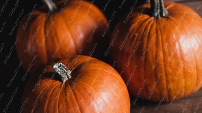 Orange Pumpkins Dark Background Image & Google Slides Theme