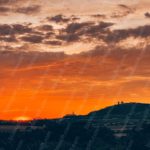 Orange Sunset Horizon Background Image & Google Slides Theme