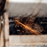 Orange Sparks Machinery Background Image & Google Slides Theme