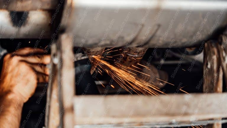 Orange Sparks Machinery Background Image & Google Slides Theme