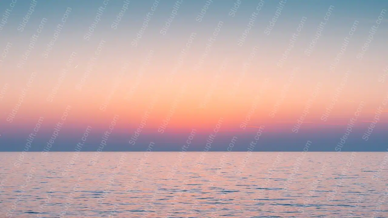 Pastel Blue Pink Ocean Horizon Background Image & Google Slides Theme