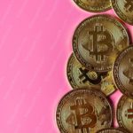 Pink Bitcoin Coins Background Image & Google Slides Theme