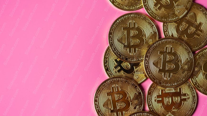 Pink Bitcoin Coins Background Image