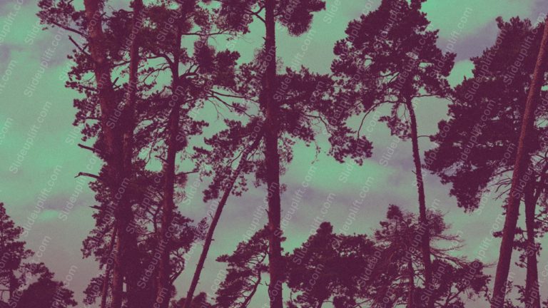 Purple Pine Trees Turquoise Sky Background Image & Google Slides Theme