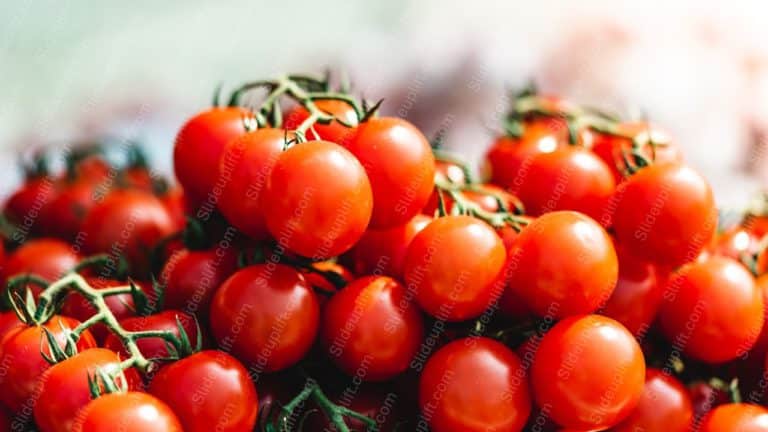 Red Cherry Tomatoes Food Background Image & Google Slides Theme