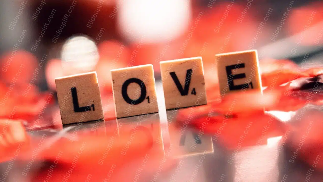 Red Orange Love Letters Background Image & Google Slides Theme