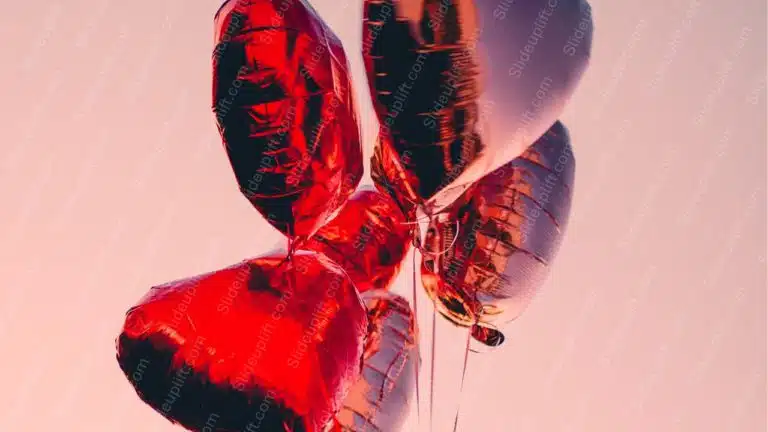 Red Silver Balloons Pink Background Image & Google Slides Theme