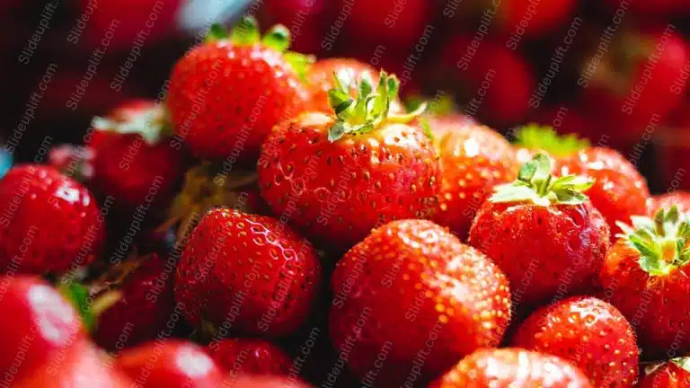 Red Strawberries Background Image & Google Slides Theme