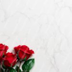 Red Roses White Marble Background Image & Google Slides Theme