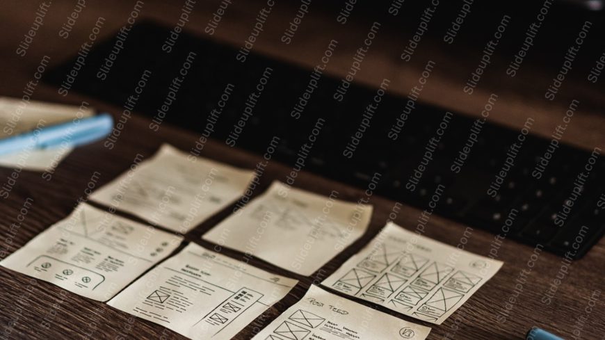 Sepia Notes Keyboard Wooden Desk Background Image