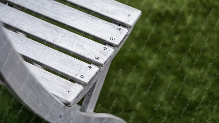 Silver Bench Green Grass Background Image