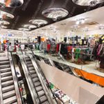 Silver Escalators Retail Store Background Image & Google Slides Theme