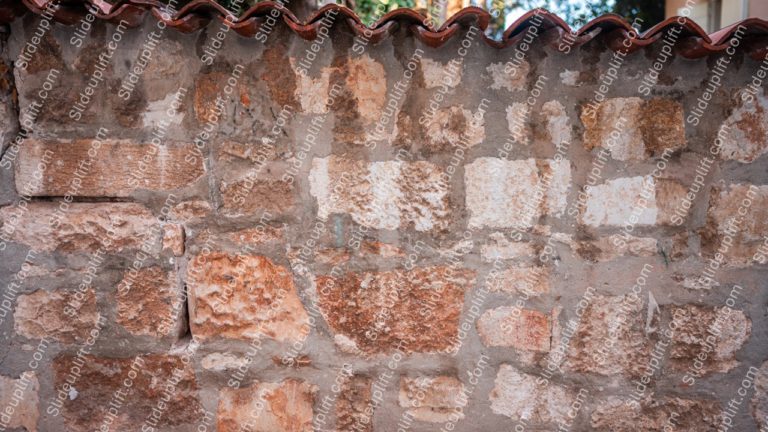 Terracotta Brown Brick Wall Background Image & Google Slides Theme