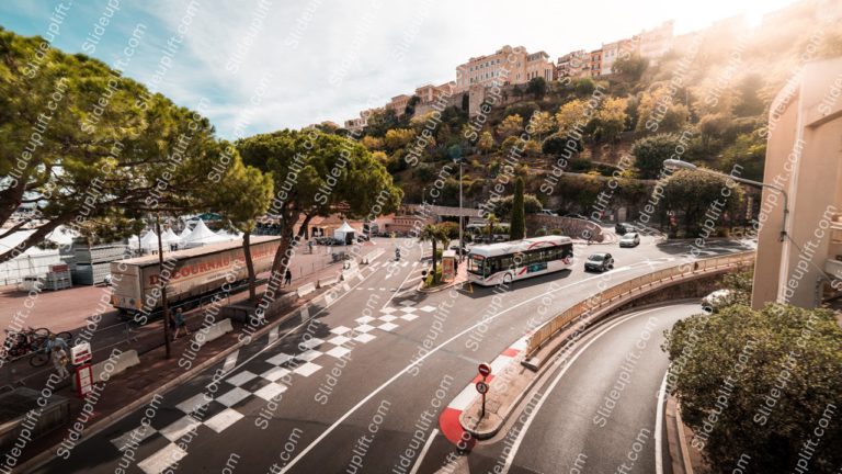 Terracotta Buildings Greenery Road Background Image & Google Slides Theme