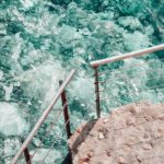 Turquoise Water Staircase Shadow Background Image & Google Slides Theme