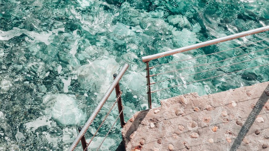 Turquoise Water Staircase Shadow Background Image