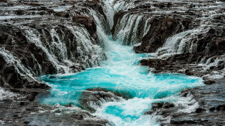 Turquoise Waterfall Background Image