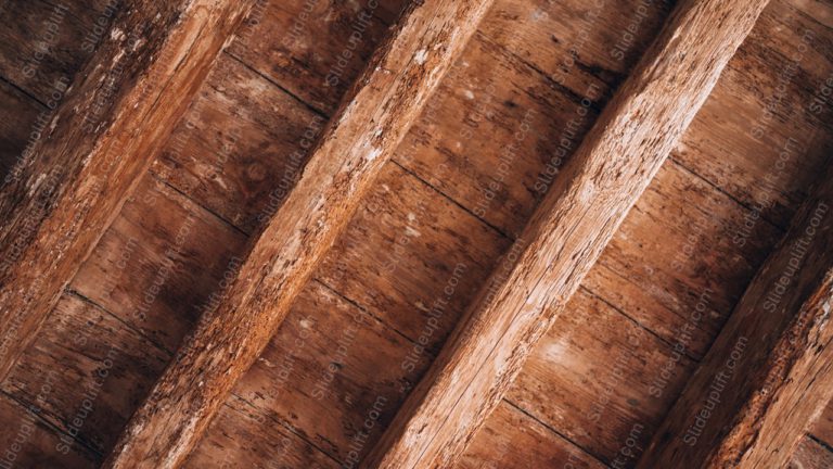 Warm Brown Wooden Beams Background Image & Google Slides Theme