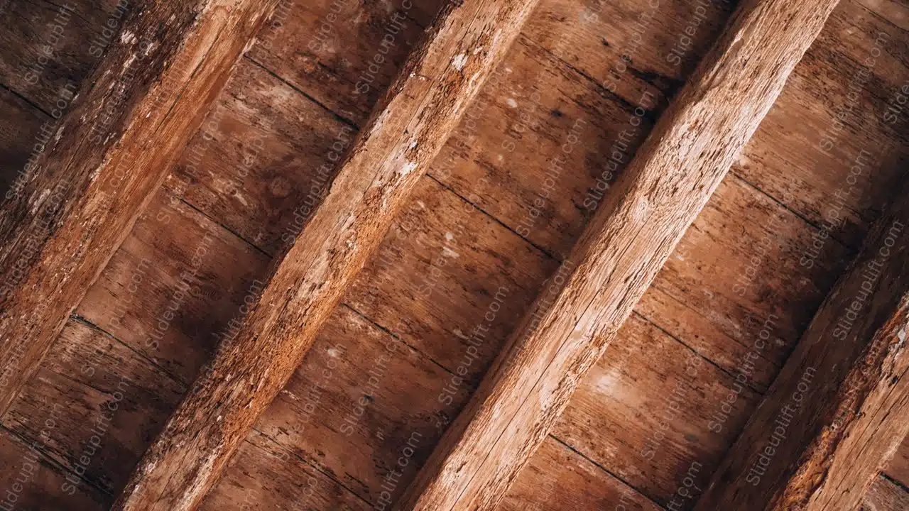 Warm Brown Wooden Beams Background Image & Google Slides Theme