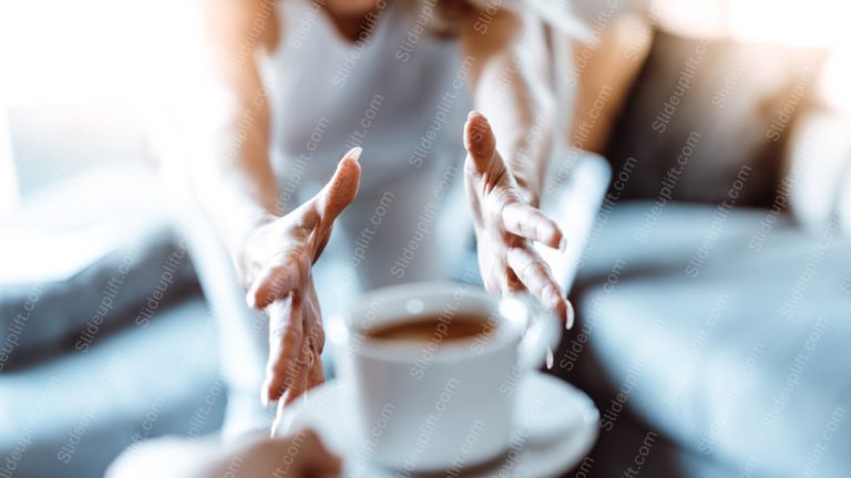 Warm Toned Hands Coffee Cup Background Image & Google Slides Theme