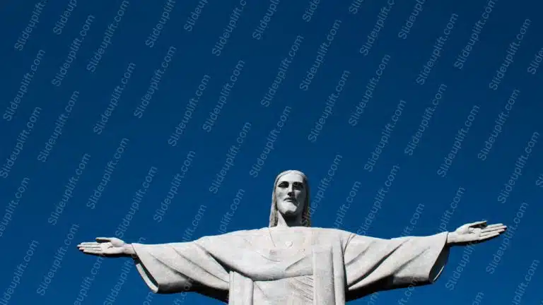 White Statue Deep Blue Sky Background Image & Google Slides Theme