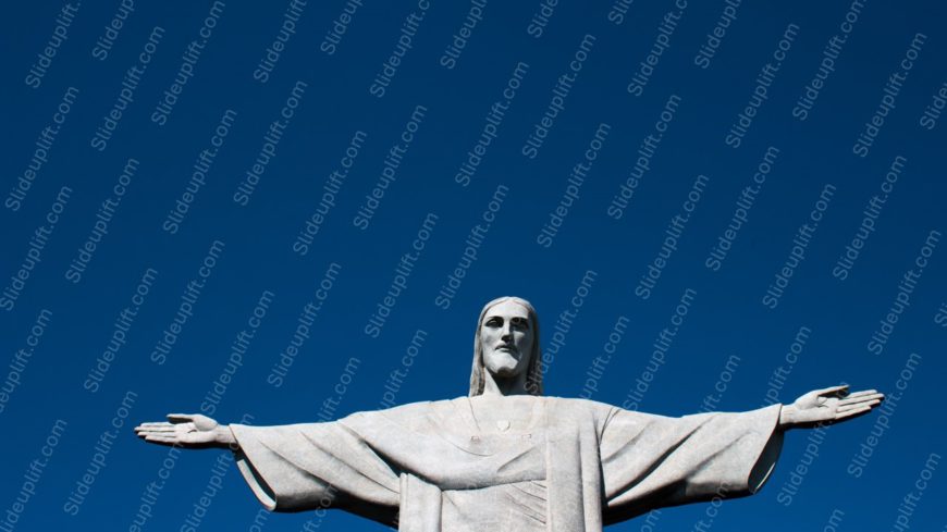 White Statue Deep Blue Sky Background Image