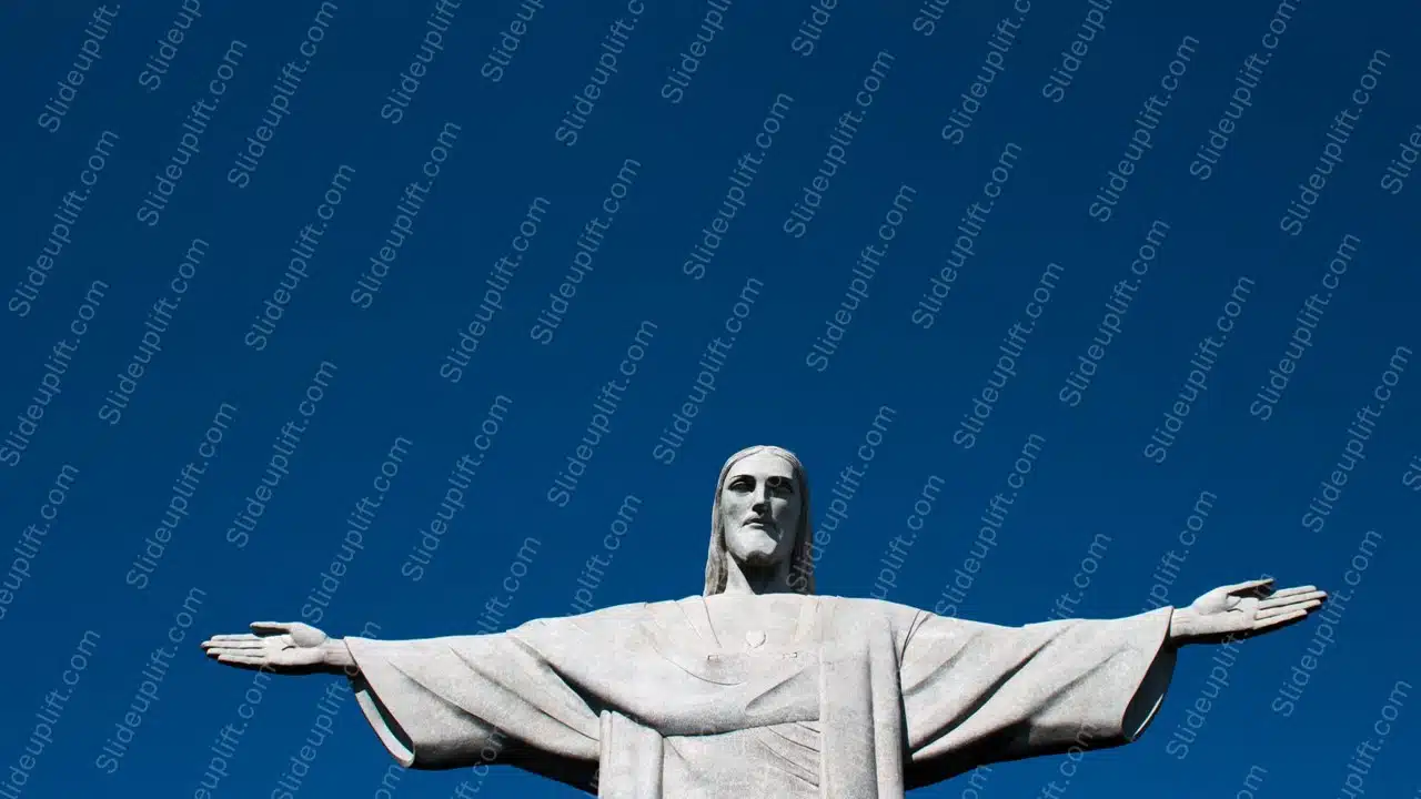 White Statue Deep Blue Sky Background Image & Google Slides Theme