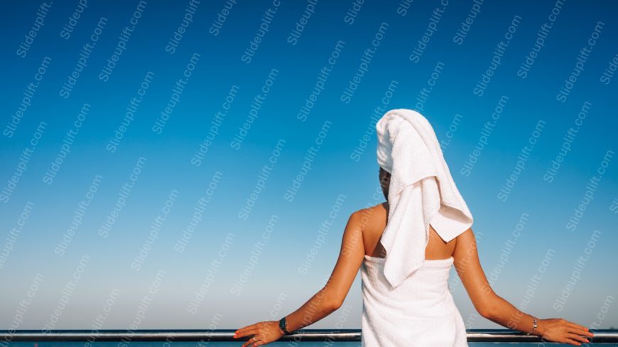 White Towel Figure Blue Sky Background Image