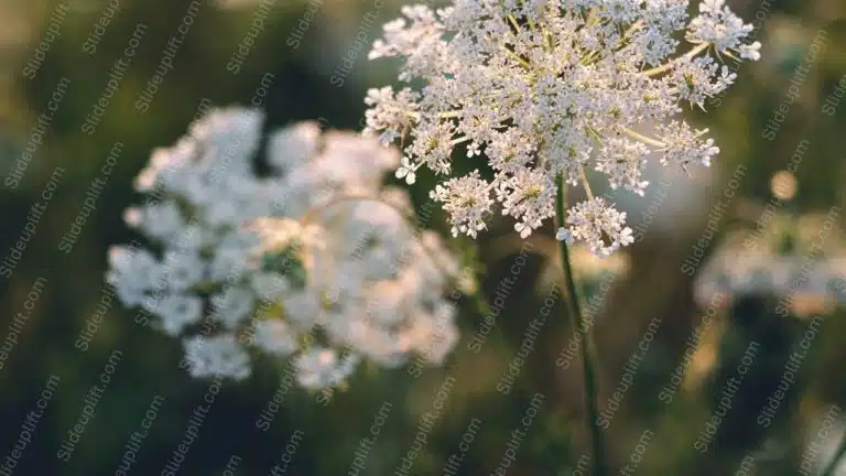 White Flowers Nature Background Image & Google Slides Theme