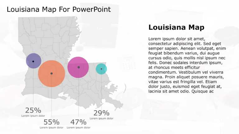 Louisiana Map For PowerPoint & Google Slides Theme