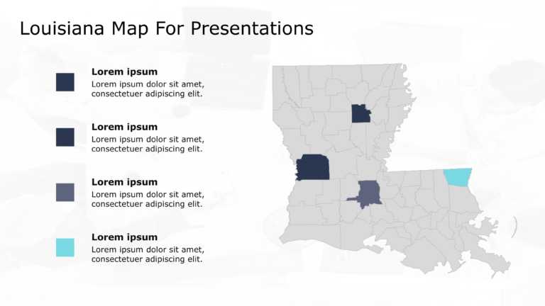 Louisiana Map For Presentations & Google Slides Theme