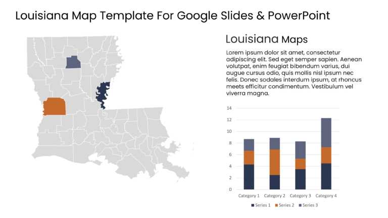 Louisiana Map Template For Google Slides & PowerPoint Theme