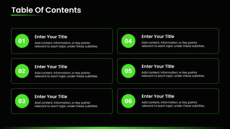 Modern Table Of Contents Slide For Presentations