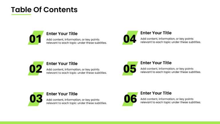 Professional Table Of Contents Slide Template