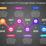 Colorful Swirl 8 Year Timeline PPT & Google Slides Template Theme