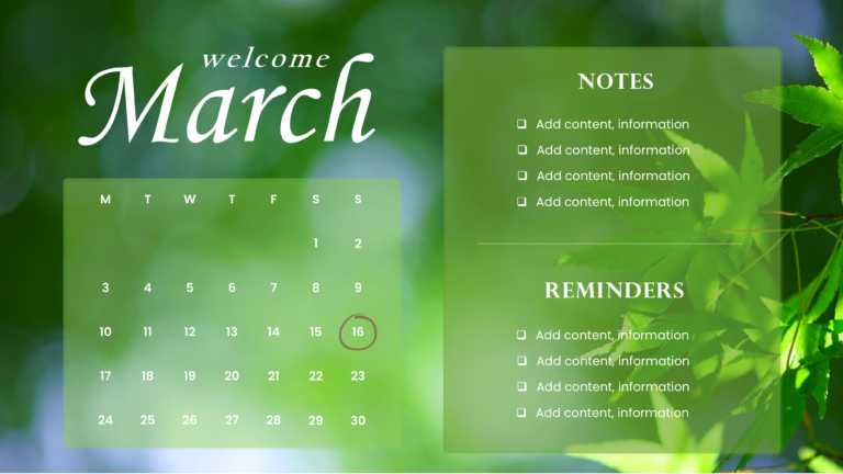 March Background For PowerPoint And Google Slides