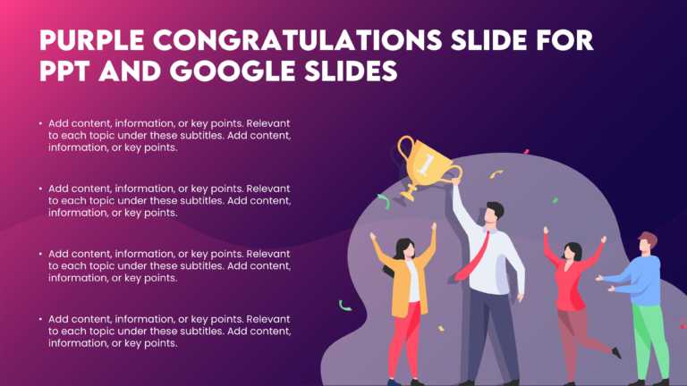 Purple Congratulations Slide For PPT And Google Slides