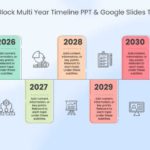 Vertical Color Block Multi Year Timeline PPT & Google Slides Template Theme