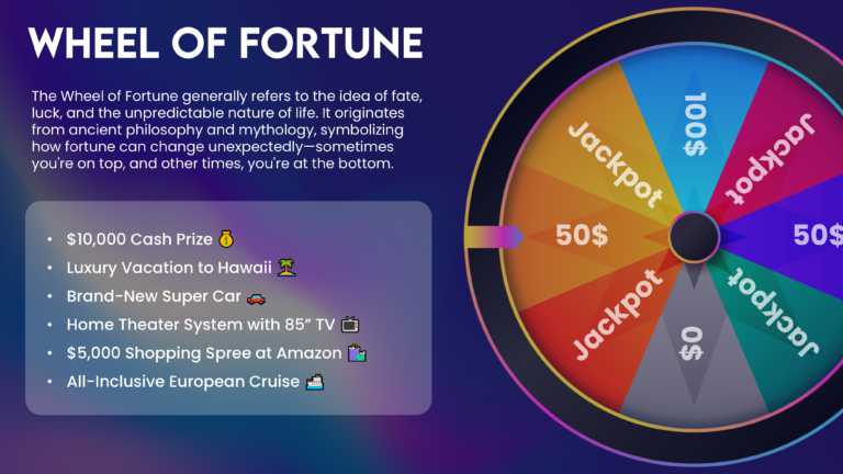 Colorful Jackpot Spin Wheel PowerPoint Template