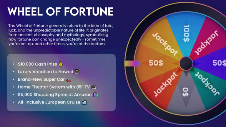 Powerpoint Raffle Deck Free Colorful Jackpot Spin Wheel PowerPoint Template