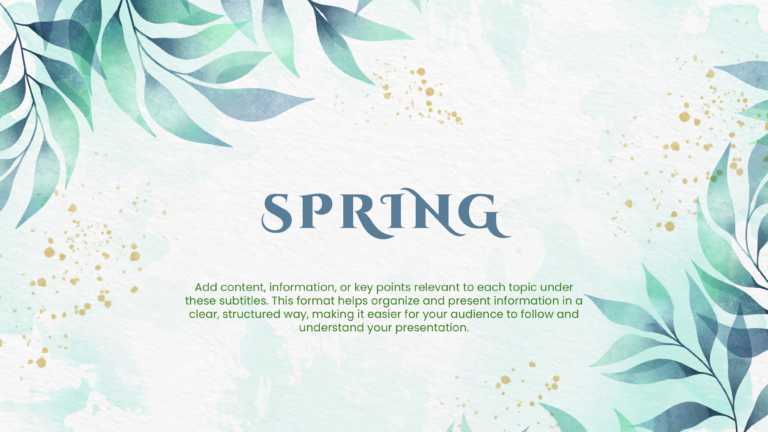 Spring Nature Slideshow Watercolor Spring Nature Presentation Slide