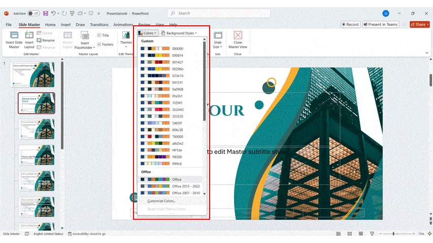 How to create a Template for PowerPoint?
Step 5: Set Up a Custom Color Palette