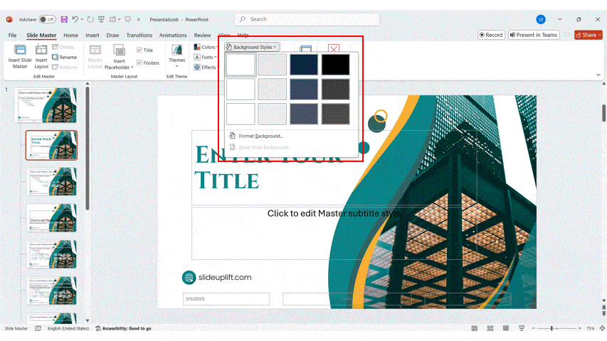 How to create a Template for PowerPoint?
Step 7: Customize the Background
