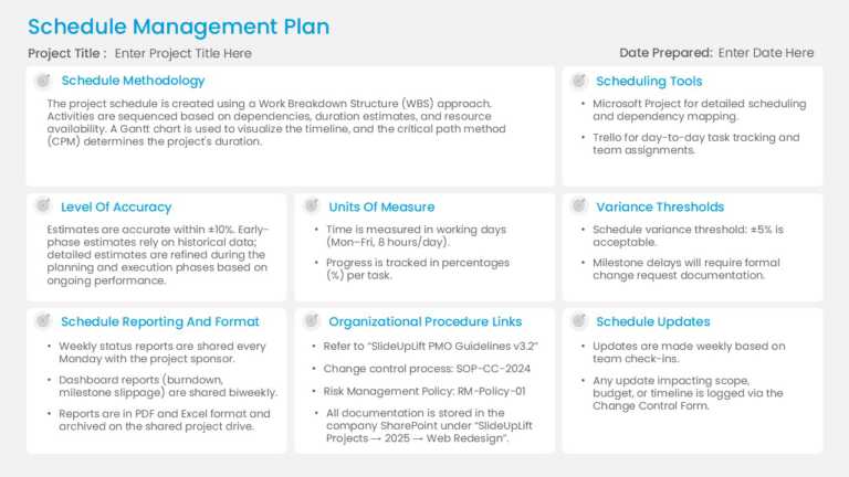 Nine Section Scheduling Overview PPT Template